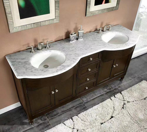 деревянная двойная раковина Marble Vanity Top для раковины сосуда