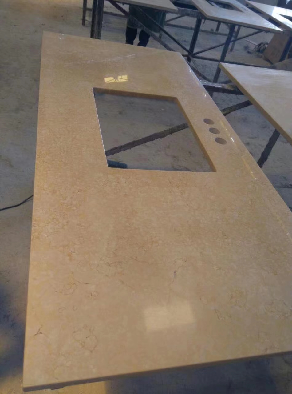 деревянная двойная раковина Marble Vanity Top для раковины сосуда